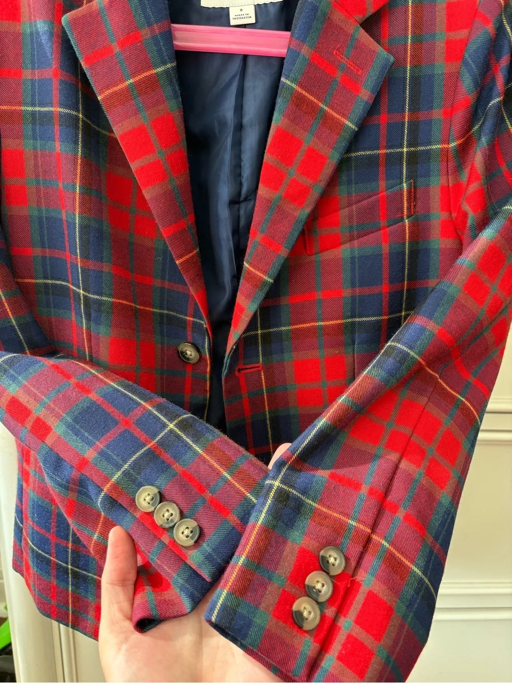 SOLD!🎉🎉🎉 Janie and Jack The Tartan Holiday Blazer Boys Size 8T Red Navy